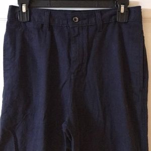 Navy Flat Front Pants